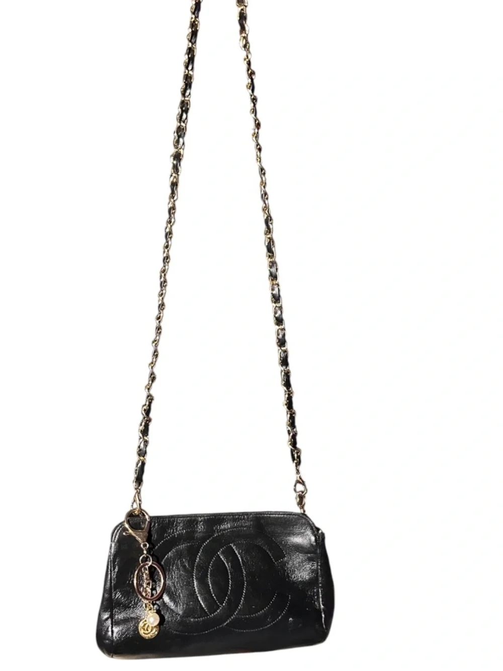 Authentic Black Chanel Cosmetic Pouch Bag